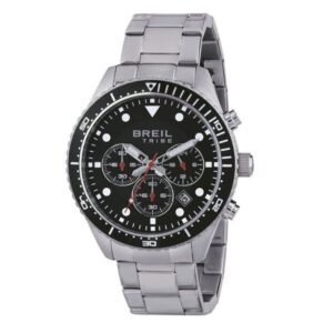 Orologio Breil Sail EW0444 da uomo, cronografo sportivo con cassa da 42 mm, quadrante nero e bracciale in acciaio