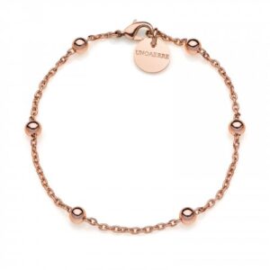 Bracciale Unoaerre in bronzo rosato con sfere lisce.