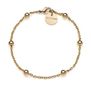 Bracciale Unoaerre in bronzo dorato con sfere lisce.