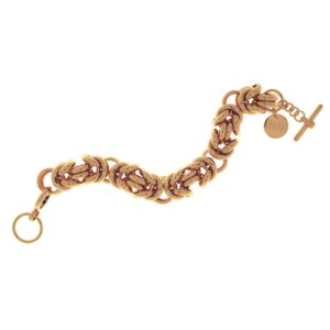 Bracciale in bronzo rosato con catena bizantina firmato UNOAERRE.
