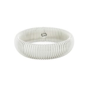 Bracciale Unoaerre a fascia in bronzo con finitura bianca e design tubogas