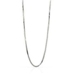 Collana Unoaerre in bronzo rodiato con maglia veneziana. Stile minimal e luminosità per ogni occasione