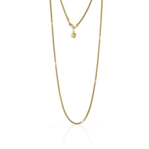 Collana Unoaerre in bronzo dorato con catena snake e finitura lucida.