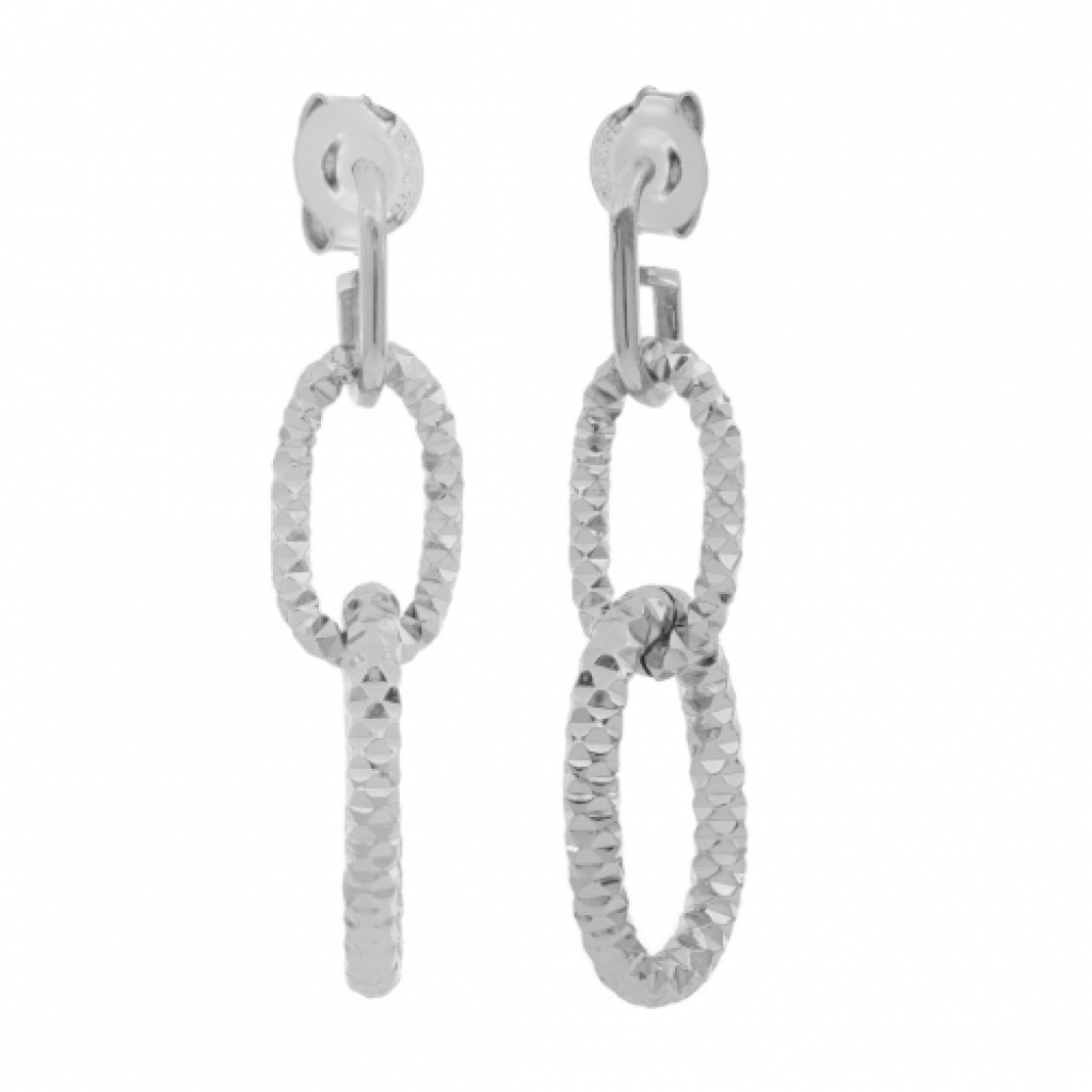 Orecchini in bronzo lucido effetto martellato.