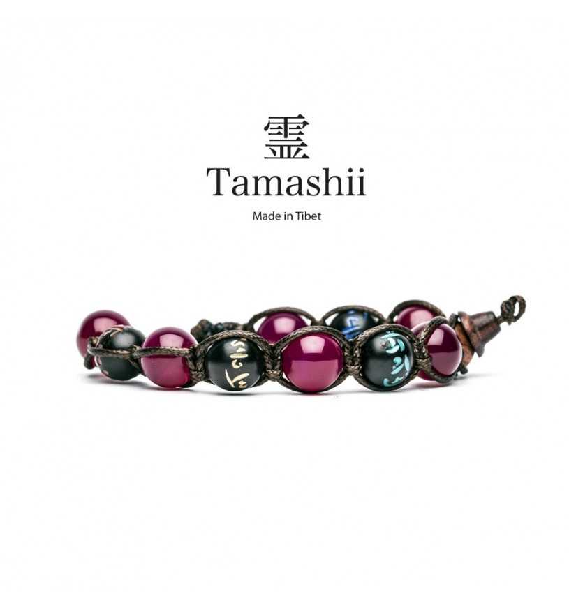 Bracciale Tamashii in Agata Rossa con Pietre Mantra – Made in Tibet (mod.2100000004577)