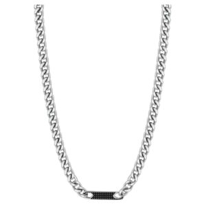 Un look deciso e maschile per l’uomo che ama distinguersi: la collana Brosway BUL04 con catena groumette in acciaio e dettaglio nero.