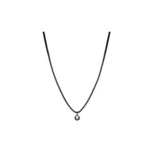 Un tocco deciso e moderno per il tuo look: collana in acciaio nero con piccolo ciondolo tondo e logo Liu Jo