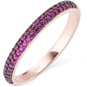 Anello Amen in Argento 925 con placcatura oro rosa e zirconi rosa.