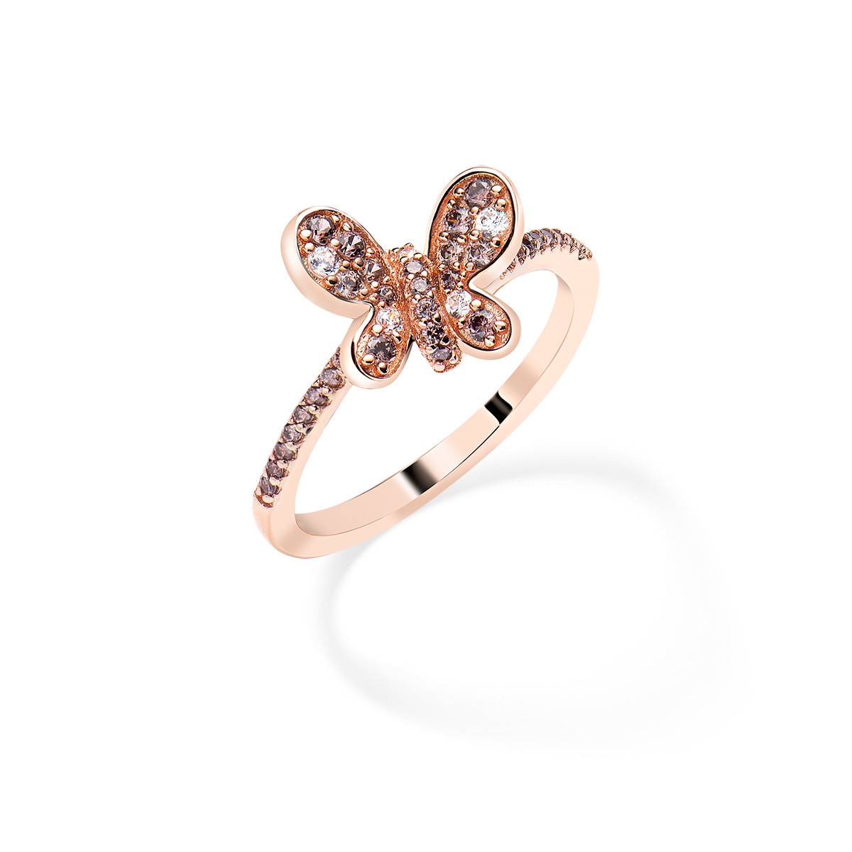 Romantico e leggero come una farfalla: l’anello Amen RBURBM in argento rosato con zirconi rosa è il tocco perfetto per chi ama la dolcezza dei dettagli.