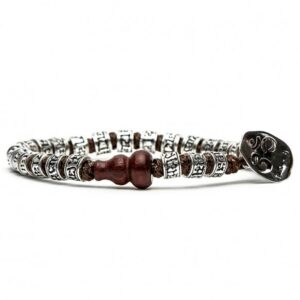 Bracciale Tamashii Argento con Mantra – Cordino Marrone (mod.2100000068944)