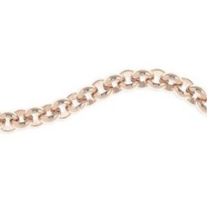 Bracciale donna UNOAERRE in bronzo rosé con catena rolò e chiusura T-bar