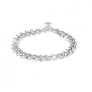 Bracciale UNOAERRE in bronzo rodiato con catena grumetta lucida e chiusura regolabile