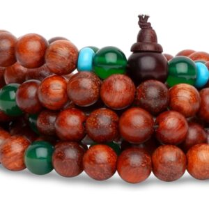 Bracciale Mala Tamashii in Legno Naturale con Dettagli in Pietra (mod.2100000030019)