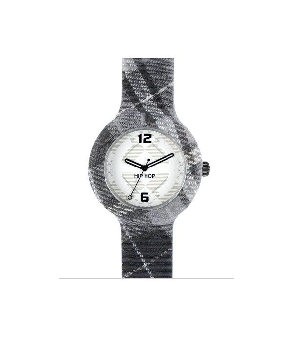 Hip Hop Watches – Orologio Unisex Tessuto Tartan Grigio (mod.7612901708294)