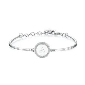 Bracciale Brosway Chakra Lettera A in acciaio e cristalli