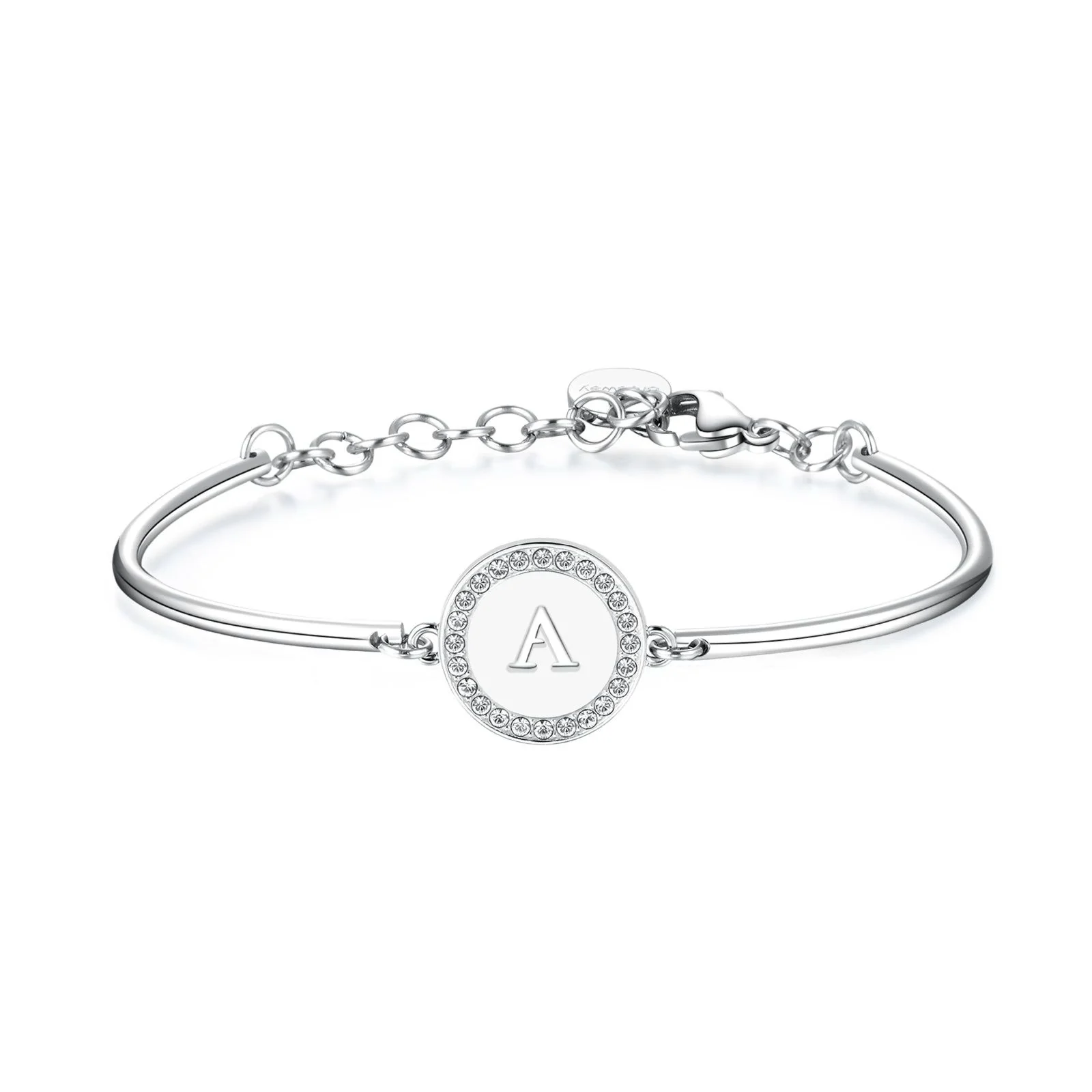 Bracciale Brosway Chakra Lettera A in acciaio e cristalli