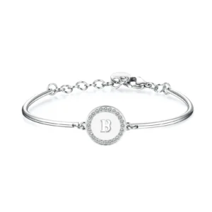 Bracciale Brosway Chakra Lettera B in acciaio e cristalli