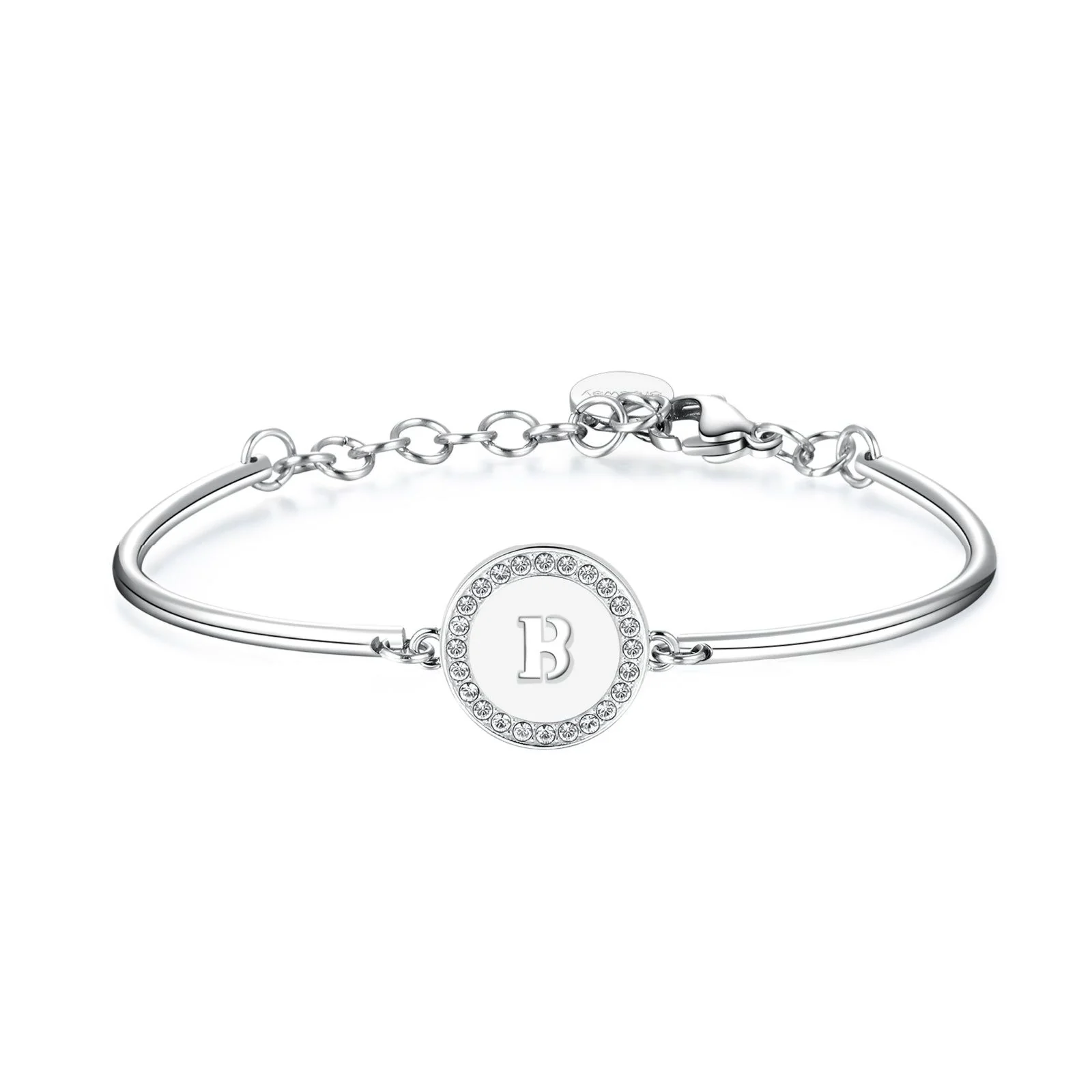 Bracciale Brosway Chakra Lettera B in acciaio e cristalli