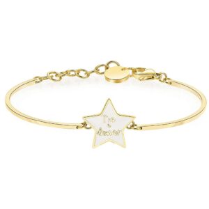 Bracciale Brosway in acciaio dorato con ciondolo stella smaltata bianca