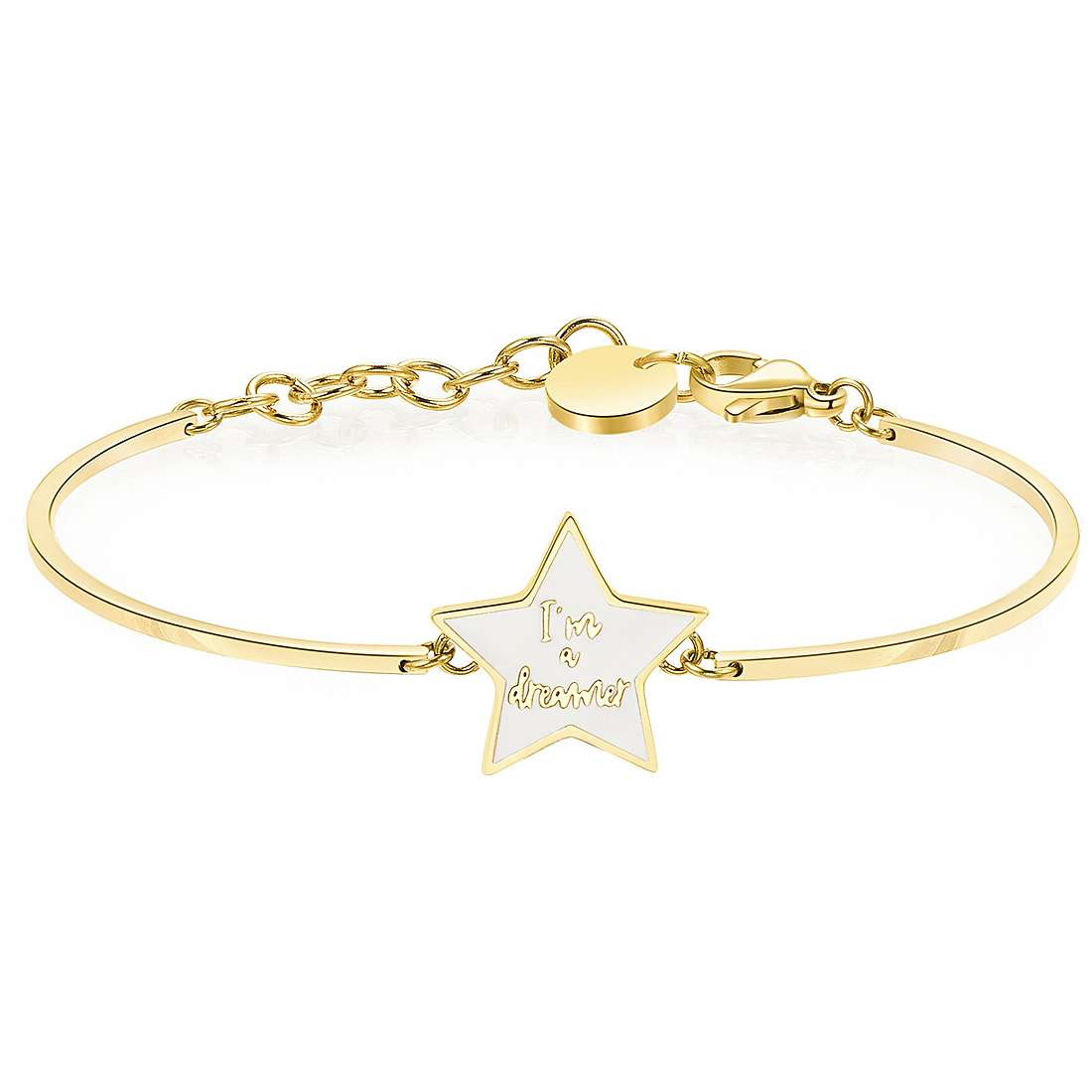 Bracciale Brosway in acciaio dorato con ciondolo stella smaltata bianca