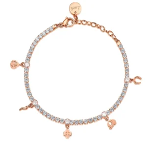 Bracciale Brosway Desideri BEI019 con charm portafortuna e cristalli.