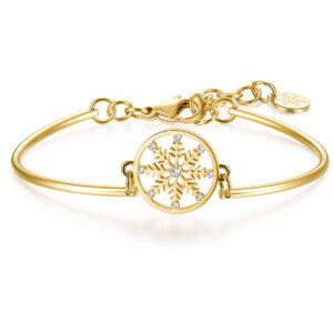 Bracciale Brosway Chakra in acciaio dorato con piastra a fiocco di neve