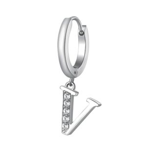 Mono Orecchino con Lettera V in Acciaio e Cristalli (mod.8053851530235)