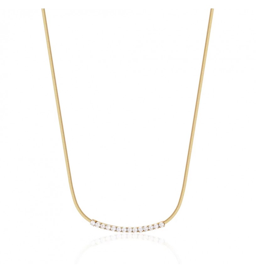 Collana Brosway Desideri BEIN007 in acciaio dorato con zirconi bianchi