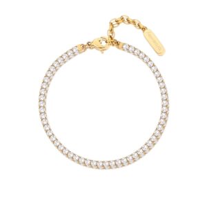 Bracciale tennis dorato con cristalli bianchi