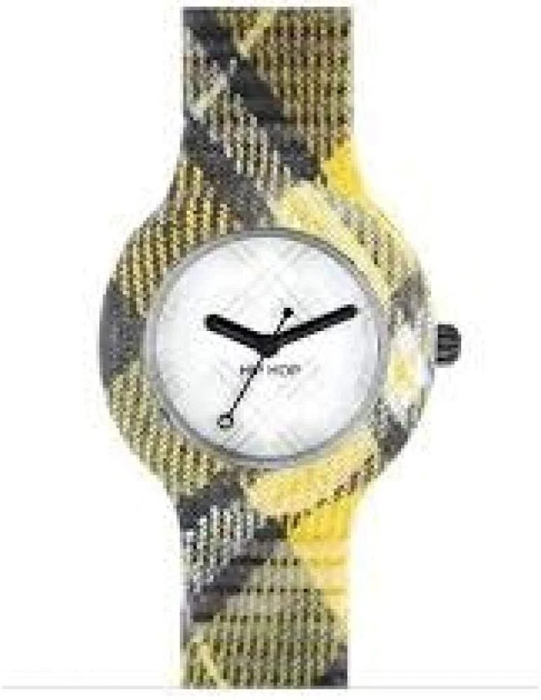Hip Hop Watches – Orologio Unisex Tessuto Tartan Giallo/Grigio (mod.HWU0375-DE00427) - immagine 2