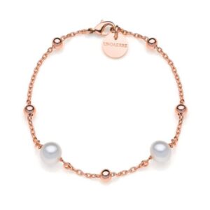 Bracciale Unoaerre Donna in Bronzo Rosè con Perle Bianche
