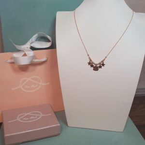 Collana Piti Mali con Stelle Pendenti e Targhetta Felicità.(mod 116/C-FE)