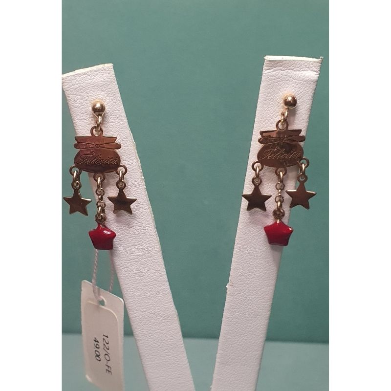 Orecchini Piti con Stelle e Ciondoli Rossi (mod. 122/O-FE)
