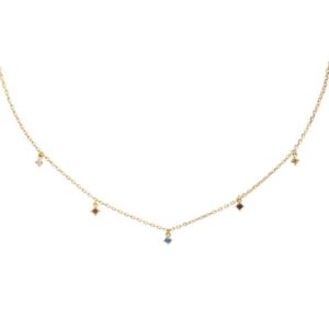 Collana Piti Mali Oro Giallo con Ciondoli Multicolor (mod. 748/EM)