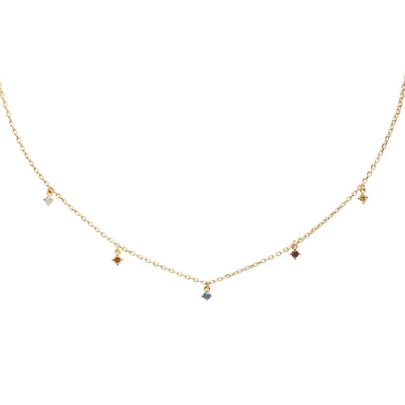 Collana Piti Mali Oro Giallo con Ciondoli Multicolor (mod. 748/EM)