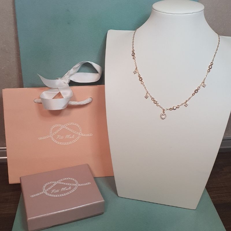 Collana Piti Mali Rosé con Cuore Pendente e Zirconi (mod. 856/C-AM)