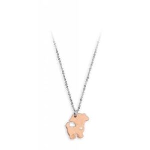 Collana 2Jewels in acciaio con pendente a forma di cagnolino color oro rosa (mod.251227)