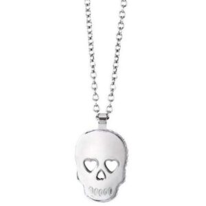 Collana 2Jewels in acciaio con pendente a forma di teschio con occhi a cuore (mod.251273)