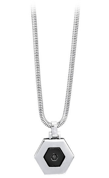 Collana 2Jewels in acciaio con pendente esagonale nero (mod.251333)