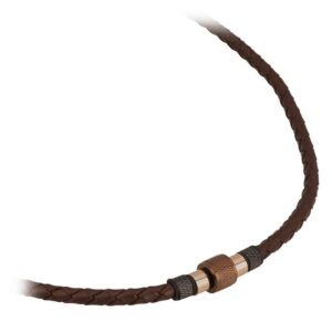 Collana 2Jewels da uomo in cuoio intrecciato marrone con chiusura magnetica (mod.251357)