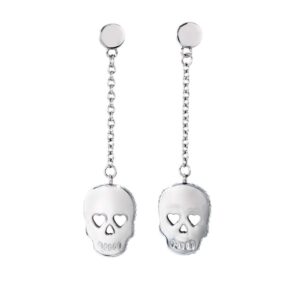 Orecchini 2Jewels Teschio acciaio argentato pendenti donna rock chic (mod.261109)