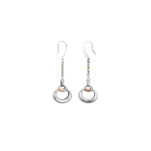 Orecchini 2Jewels Cerchio bicolore acciaio argento e oro rosa pendenti donna (mod.261126)