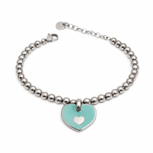 Bracciale con Cuore Verde Acqua (mod. 512202512125)