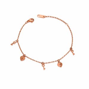 Bracciale Rosé con Cuore e Chiavi (mod. 512202516536)